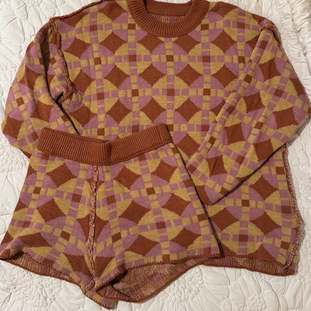 Free People sweater and shorts set